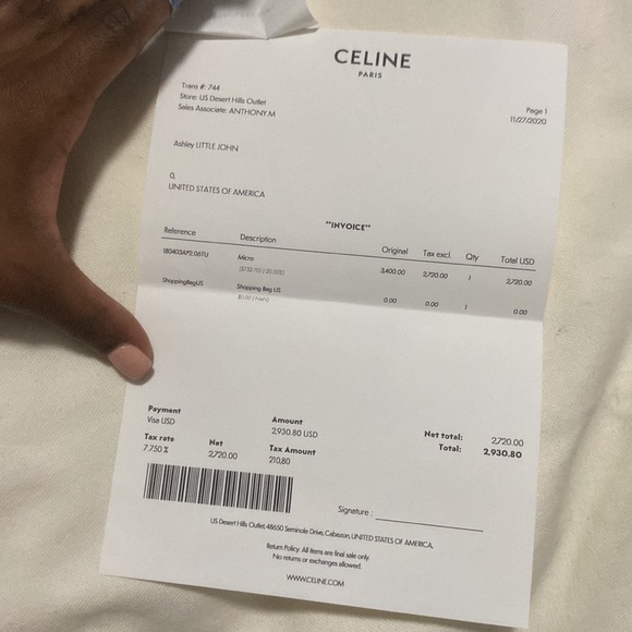 Celine micro luggage bag 100% Authentic, receipts attached - Picture 4 of 4